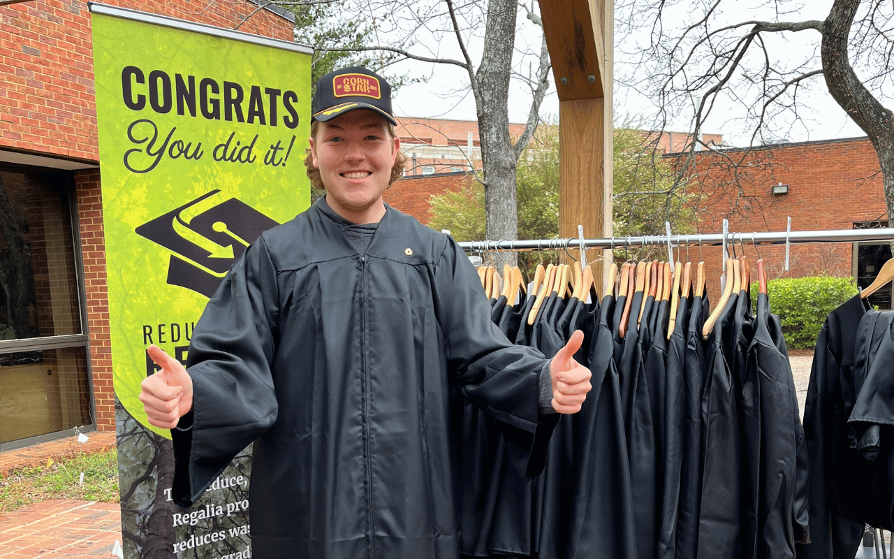 Birkley planned to take part in our Reuse Reduce Regalia program for his graduation that was supposed to happen in May of 2024.